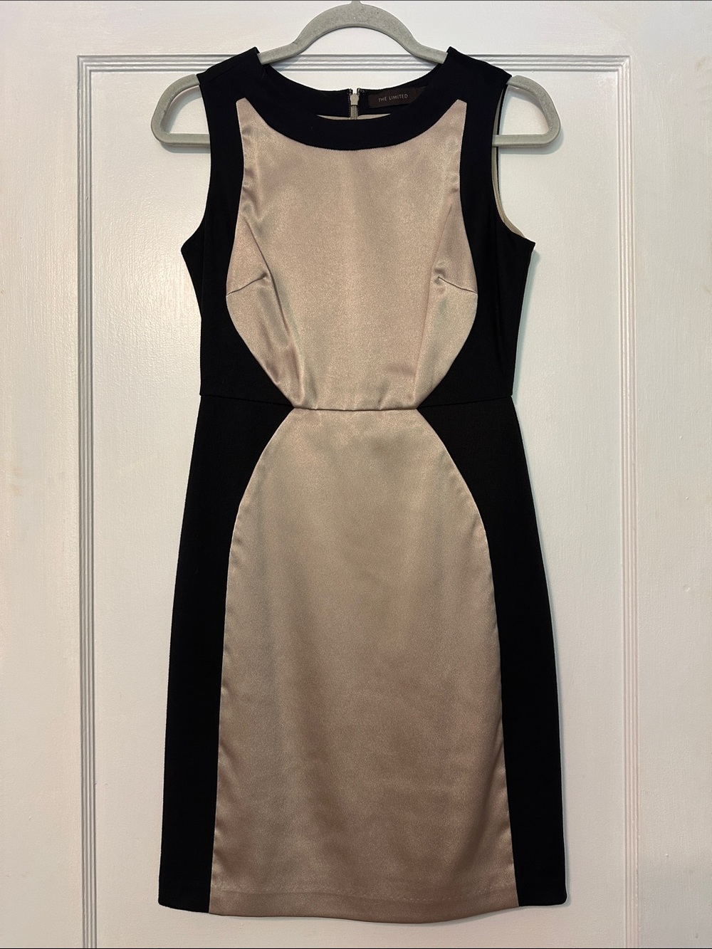 The Limited Black and Champagne Colorblock Cocktail Dress